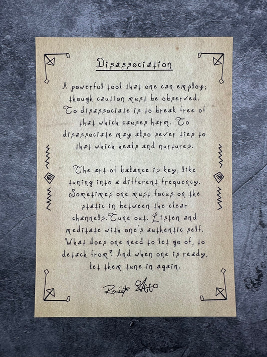 Disassociation, card only